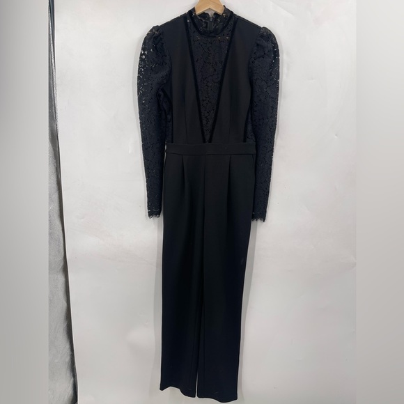 NWT EXPRESS BLACK LACE JUMPSUIT LONG SLEEVE VELVET TRIM
Size 4 - Picture 6 of 13